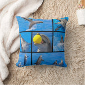 イルカの複数の写真 クッション (ブランケット)