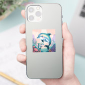 イルカの親子 シール (スマートフォン)