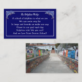 イルカの誓約 – 学校のモットーと写真 名刺 (正面/裏面)