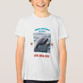 イルカの誕生日スプラッシュ トライブレンドTシャツ (正面)