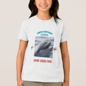 イルカの誕生日スプラッシュ トライブレンドTシャツ (正面)