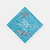 イルカの誕生日パーティーで海の中 スタンダードランチョンナプキン (角)