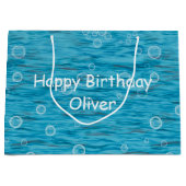 イルカの誕生日パーティーで海の中 ラージペーパーバッグ (正面)