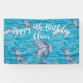 イルカの誕生日パーティーで海の中 横断幕 (横)