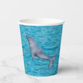 イルカの誕生日パーティーで海の中 紙コップ (正面)
