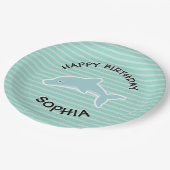 イルカの誕生日パーティー動物 ペーパープレート (アングル)