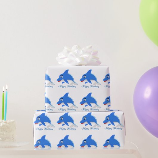 イルカの誕生日 ラッピングペーパー (パーティーギフト)