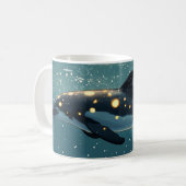 イルカの銀河"または"宇宙" コーヒーマグカップ (正面左)