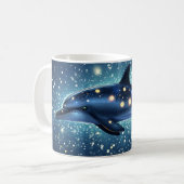 イルカの銀河"または"宇宙" コーヒーマグカップ (正面左)