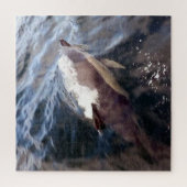 イルカの飛沫 青い海の海洋生物 ジグソーパズル (縦)
