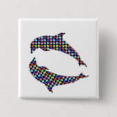 イルカの魚の動物のゲームNVN97 NavINjoshiのおもしろい 缶バッジ (正面)