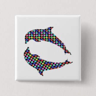 イルカの魚の動物のゲームNVN97 NavINjoshiのおもしろい 缶バッジ