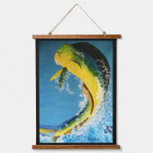 イルカの魚、救助イルカ、マーリン 吊り下げ型タペストリー (正面)