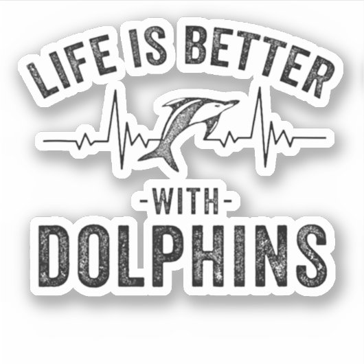 イルカの鼓膜で人生クールは良いAn シール (正面)