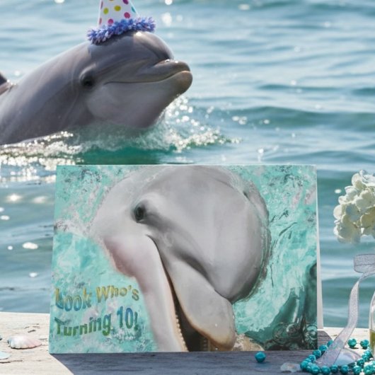 イルカの10歳の誕生日お祝い カード