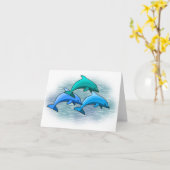 イルカのnotecards カード (黄色い花)