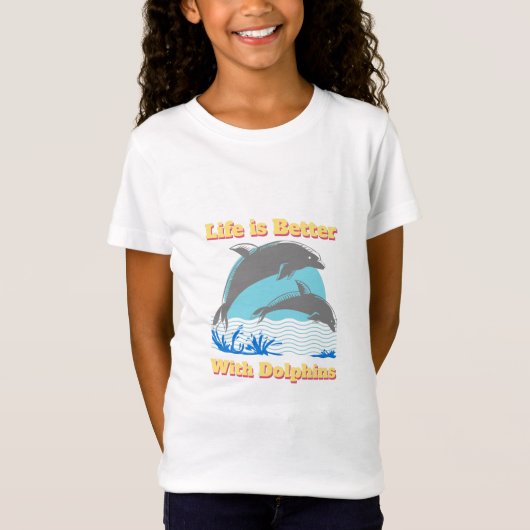 イルカのTシャツの方が生活に良い Tシャツ (正面)