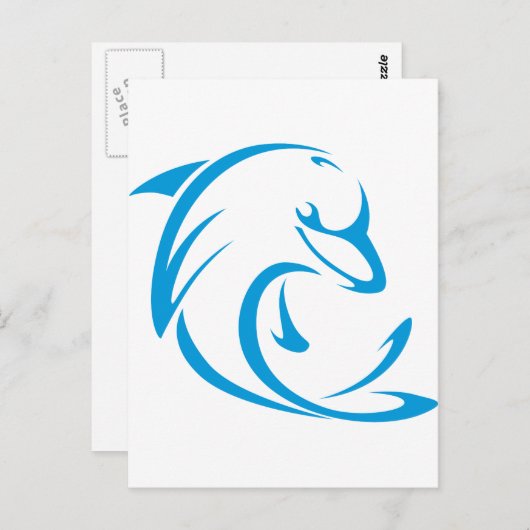 イルカのTシャツ|のクールなイルカのTシャツのロゴ ポストカード (正面/裏面)