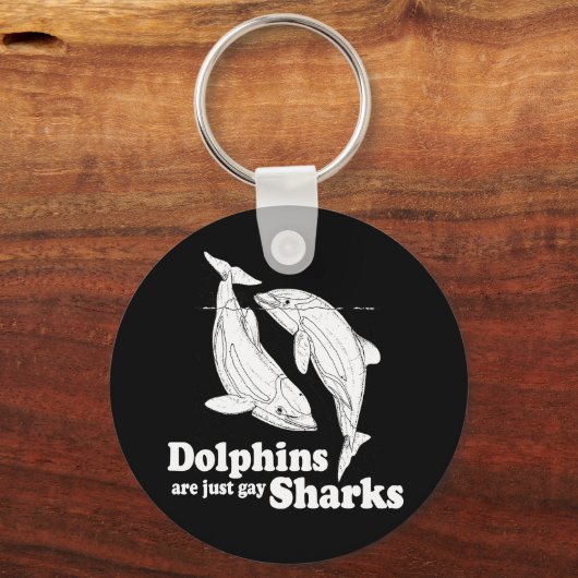 イルカはただのゲイサメ キーホルダー (正面)