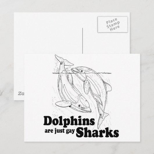 イルカはゲイサメ ポストカード (正面/裏面)