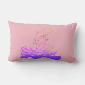 イルカは波の腰神経のクッション33 x 53 cmを跳んでいる ランバークッション (裏面)