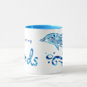 イルカは私の友人の青い海水の海兵隊員の喜びです マグカップ (中央)