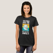 イルカは美しい - アイデア歯のクジラの魚 Tシャツ (正面フル)