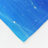 イルカは|の青の海洋波のフリースの一面をおおいます フリースブランケット (角)