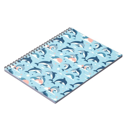 イルカよくはしゃぐのパターン ノートブック (左側)