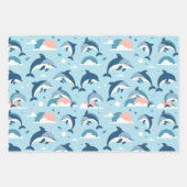 イルカよくはしゃぐのパターン ラッピングペーパーシート (正面2)