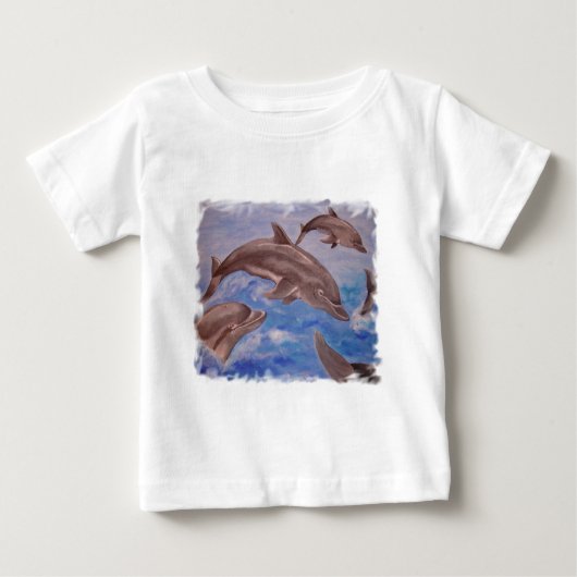 イルカよくはしゃぐの莢 ベビーTシャツ (正面)