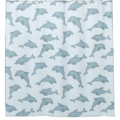 イルカよくはしゃぐデザインシャワーカーテン シャワーカーテン (正面)