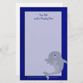 イルカよくはしゃぐ文房具 便箋 (正面/裏面)