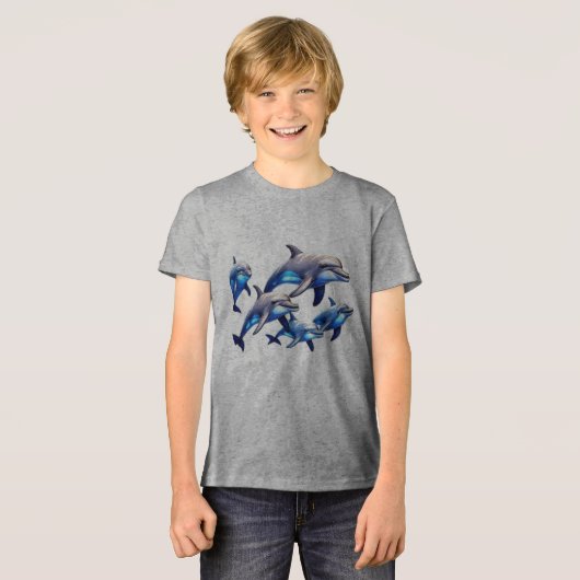 イルカよくはしゃぐ類 トライブレンドＴシャツ (正面全面)