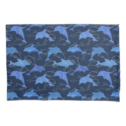 イルカよくはしゃぐ類 枕カバー (正面左)