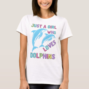 イルカを愛する女の子、ドルフィンギフト Tシャツ