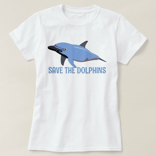 イルカを救え Tシャツ (デザイン正面)