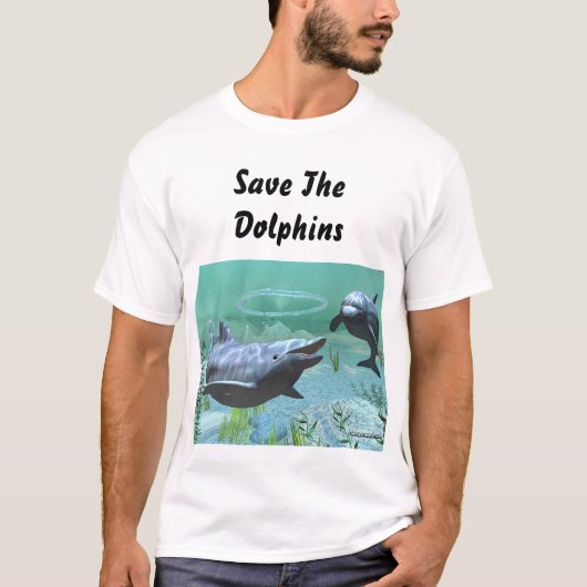 イルカを救って下さい Tシャツ (正面)