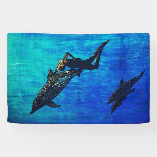 イルカを救出する 横断幕 (横)