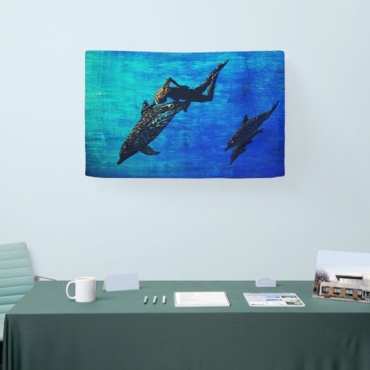 イルカを救出する 横断幕 (トレードショー)