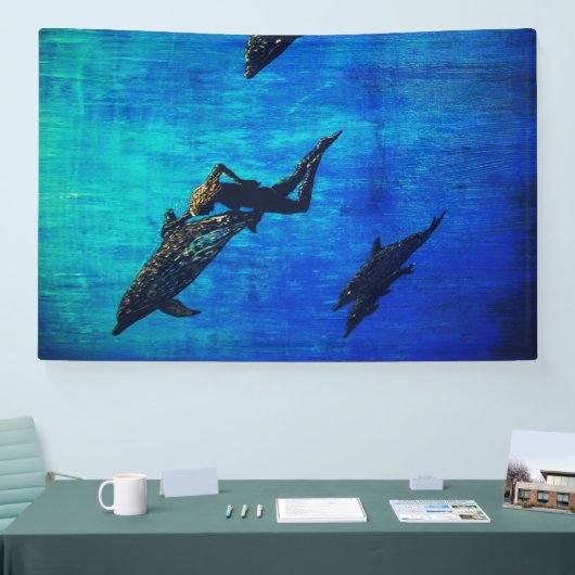 イルカを救出する 横断幕 (トレードショー)