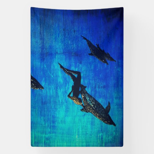 イルカを救出する 横断幕 (縦)