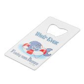 イルカを浮かせるものは クレジットカード栓抜き (正面アングル)