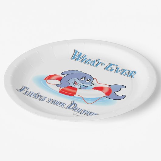 イルカを浮かせるものは ペーパープレート (アングル)