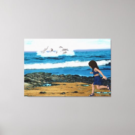 イルカを見る キャンバスプリント (正面)