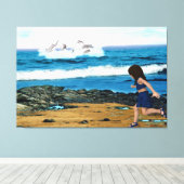 イルカを見る キャンバスプリント (インサイチュ (ウッドフロア))