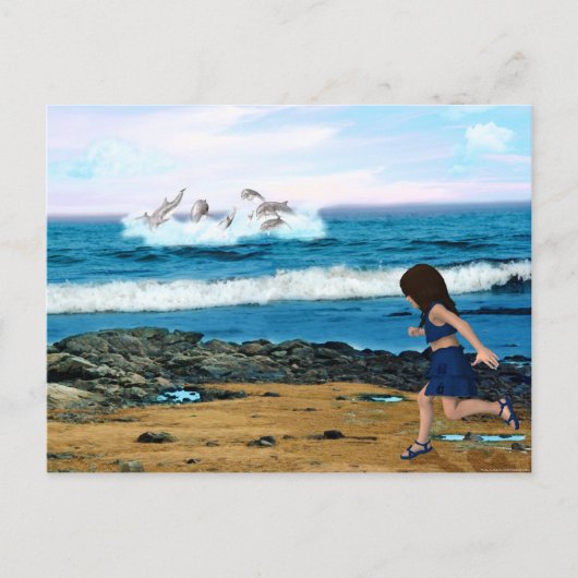 イルカを見る ポストカード (正面)
