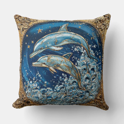 イルカアート クッション (正面)