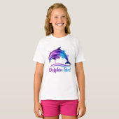 イルカガール 海洋愛好家 グラフィック Tシャツ (正面フル)