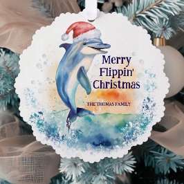 イルカサンタのクリスマス オーナメントカード